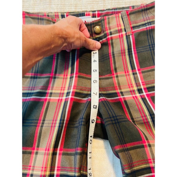 Tommy Hilfiger Plaid Wide Leg Pants With Bottom Snaps - Black and Pink - Picture 12 of 13